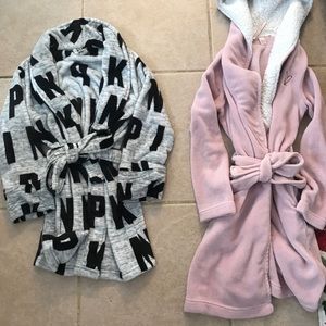 VS PINK LOVE PINK soft plush cozy short robe XS/S